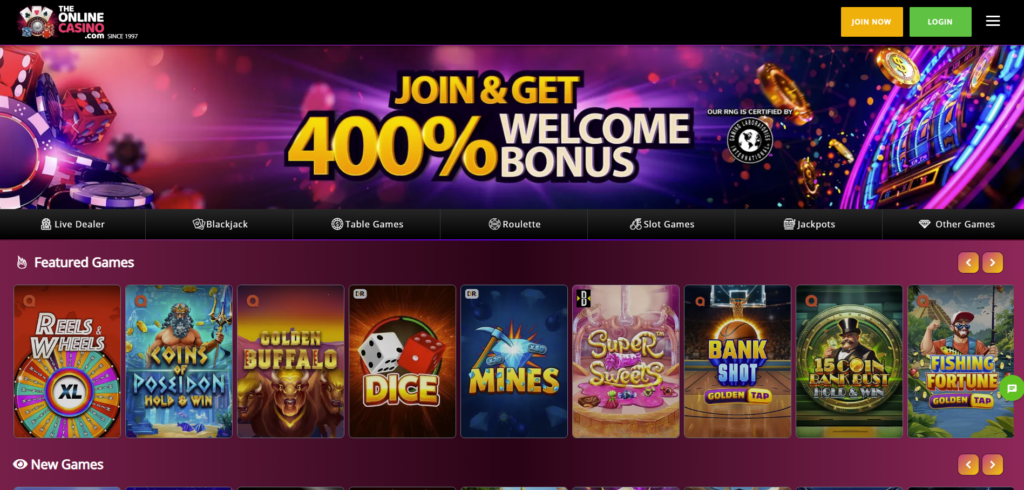 TheOnlineCasino welcome offer